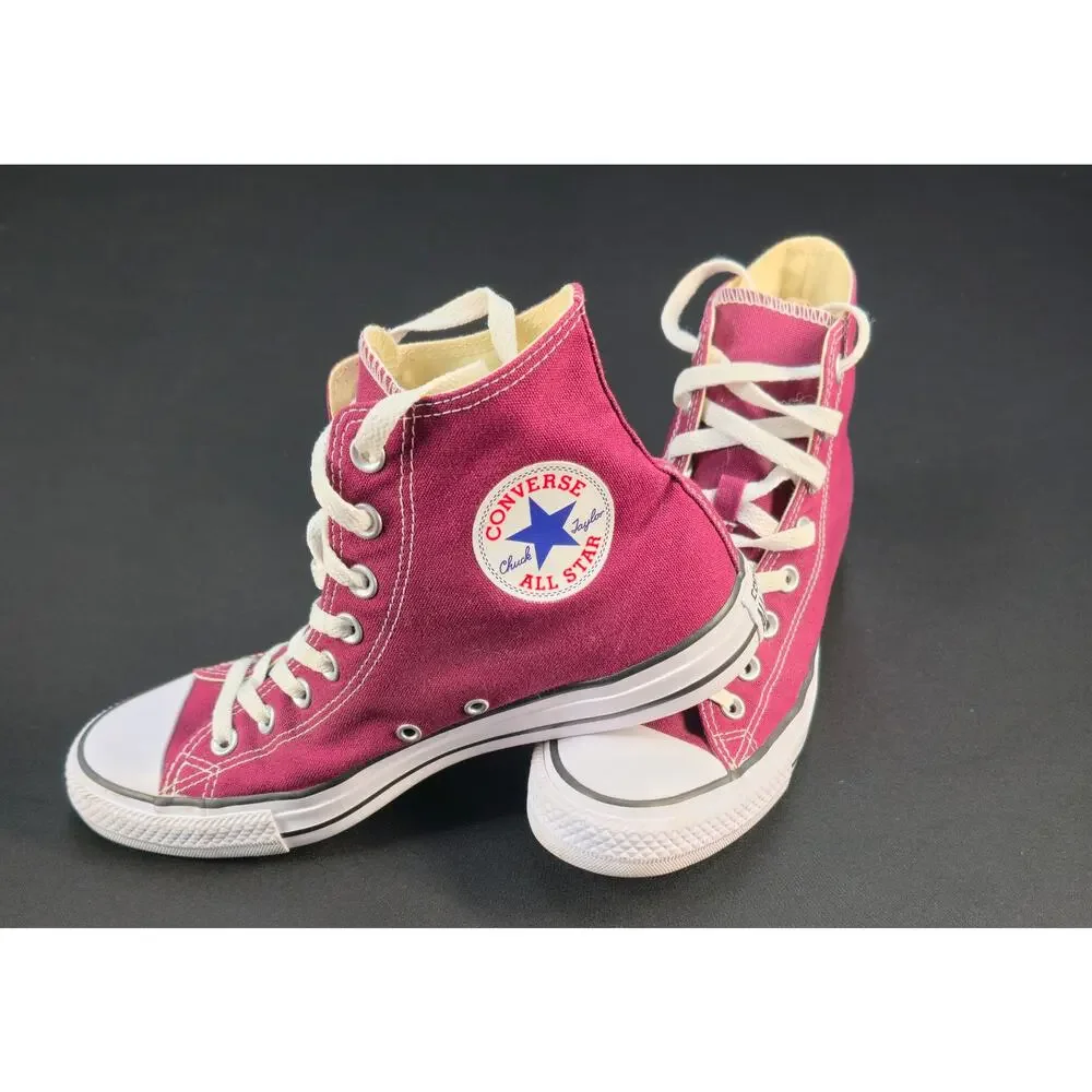 Converse Chuck Taylor All Star High Top Burgandy Canvas Shoes Men's 8 Women's 10